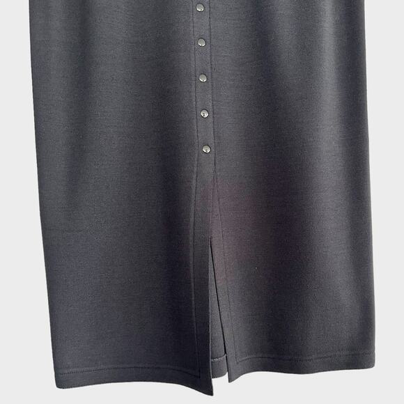 Vintage Dirada Button Front Knit Wool Midi Skirt Black Size 14 - Picture 4 of 9